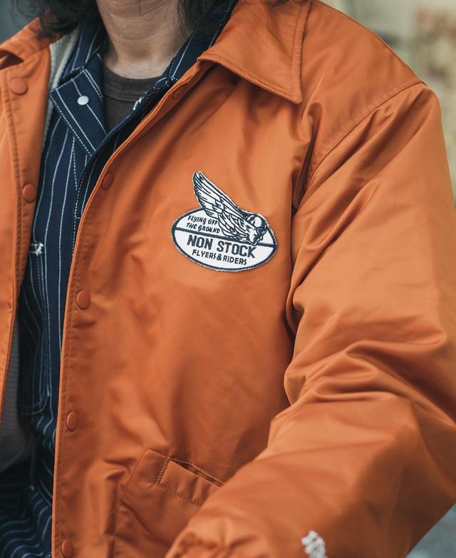 Logo-Appliqued Nylon Coach Jacket - Orange Product Image