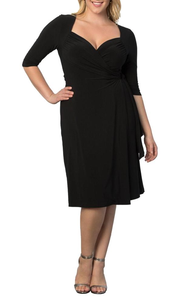 Sweetheart Knit Wrap Dress - Plus Product Image