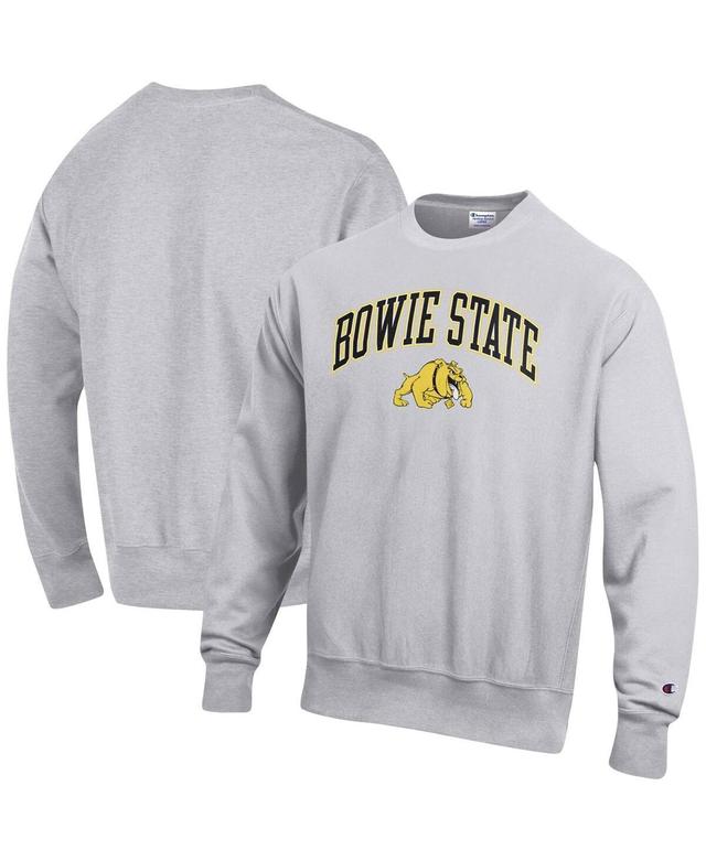 Mens Champion Heathered Gray Bowie State Bulldogs Arch Over Logo Reverse Weave Pullover Sweatshirt Product Image