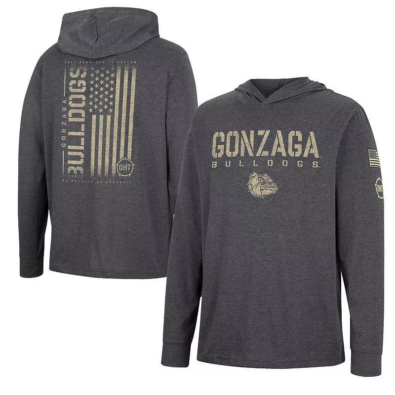 Mens Colosseum Charcoal Gonzaga Bulldogs Team OHT Military Appreciation Hoodie Long Sleeve T-Shirt Product Image