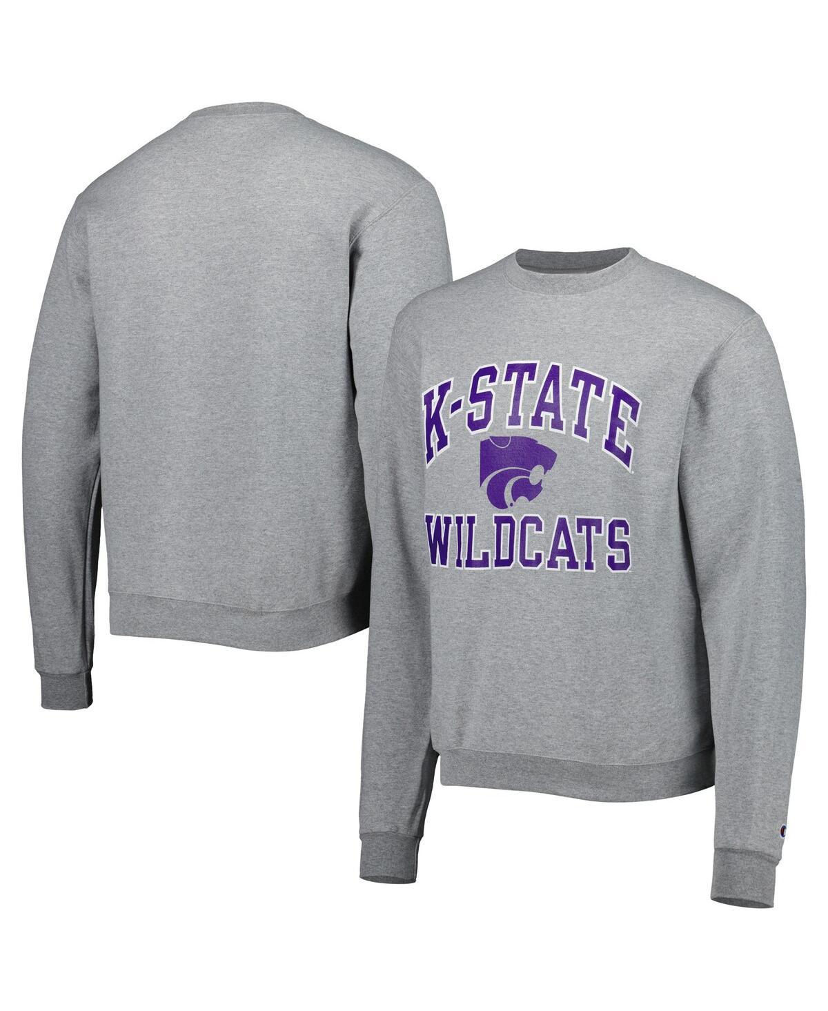 Mens Champion Heather Gray Kansas State Wildcats High Motor Pullover Sweatshirt Product Image