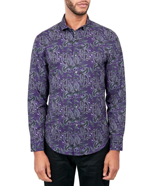 Society of Threads Mens Regular-Fit Non-Iron Performance Stretch Paisley Button-Down Shirt Product Image