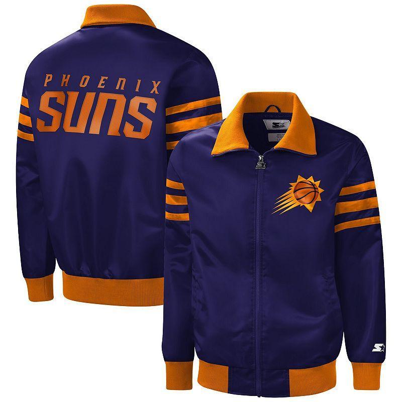 Mens Starter Purple Phoenix Suns The Captain II Full-Zip Varsity Jacket Product Image