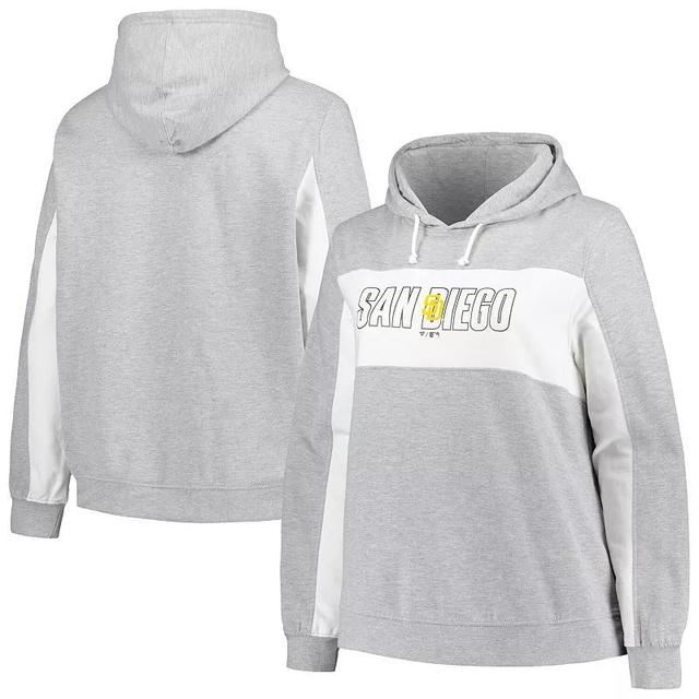 Womens Profile Heather Gray San Diego Padres Plus Size Pullover Hoodie Product Image