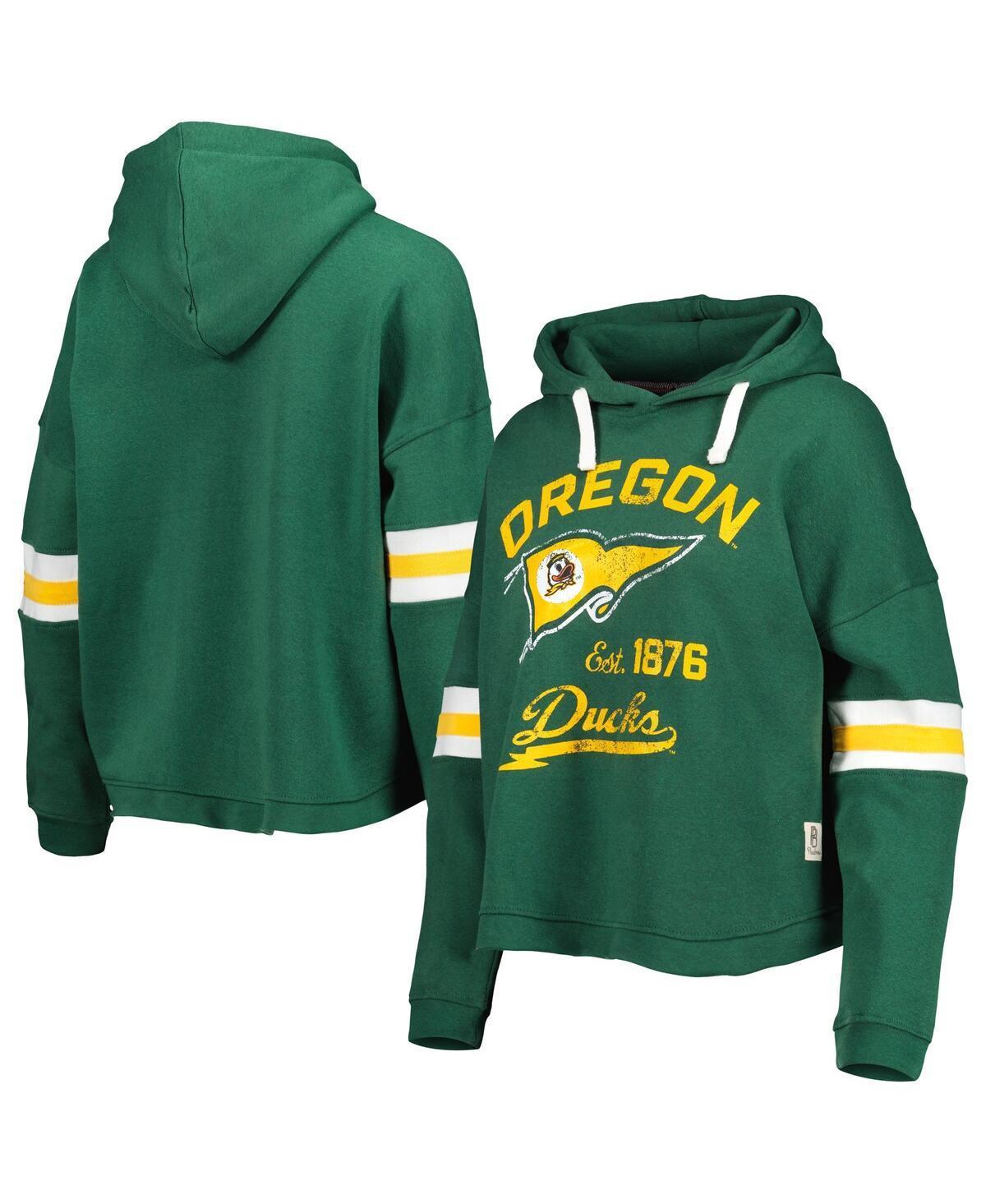 Womens Pressbox Green Oregon Ducks Super Pennant Pullover Hoodie Product Image