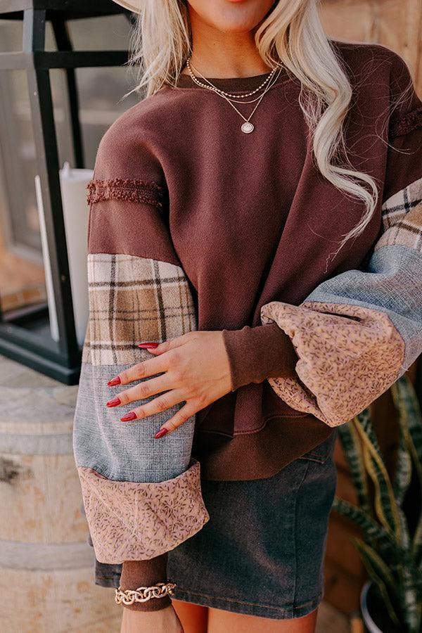 Boho Feels Sweatshirt in Brown Product Image