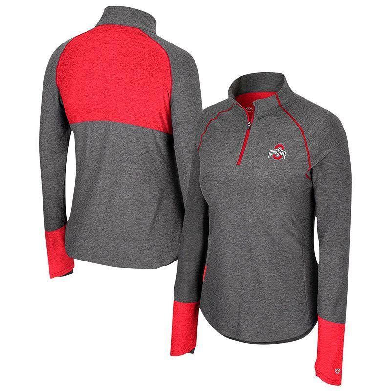 Womens Colosseum Texas Tech Red Raiders Morningside Sleeve Hit Raglan Quarter-Zip Top Product Image