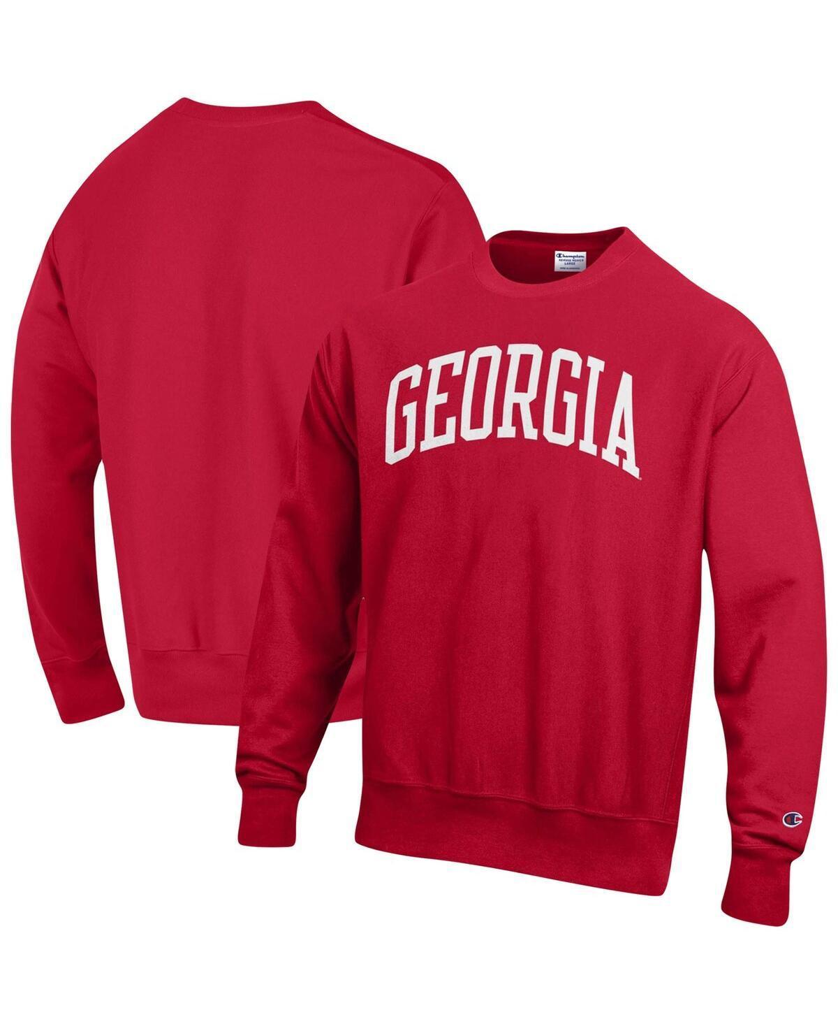 Mens Champion Red Georgia Bulldogs Arch Reverse Weave Pullover Sweatshirt Product Image