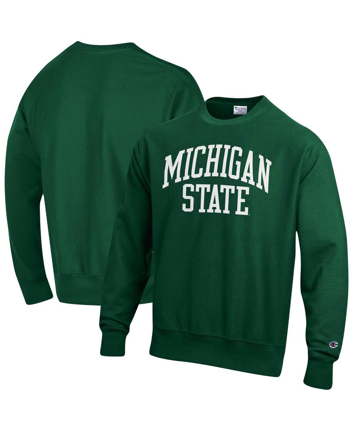 Mens Champion Green Michigan State Spartans Arch Reverse Weave Pullover Sweatshirt Product Image