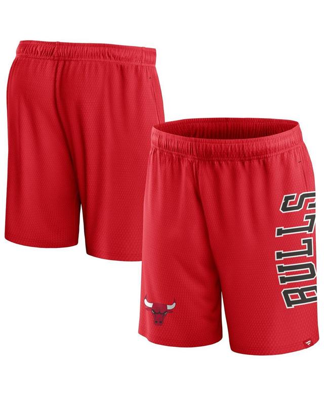 Mens Fanatics Red Chicago Bulls Post Up Mesh Shorts Product Image