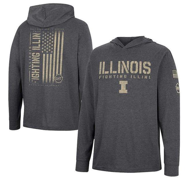 Mens Colosseum Charcoal Distressed Illinois Fighting Illini Team Oht Military-Inspired Appreciation Hoodie Long Sleeve T-shirt Product Image