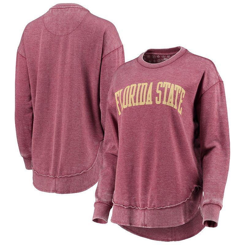 Womens Pressbox Garnet Florida State Seminoles Vintage Wash Pullover Sweatshirt Product Image