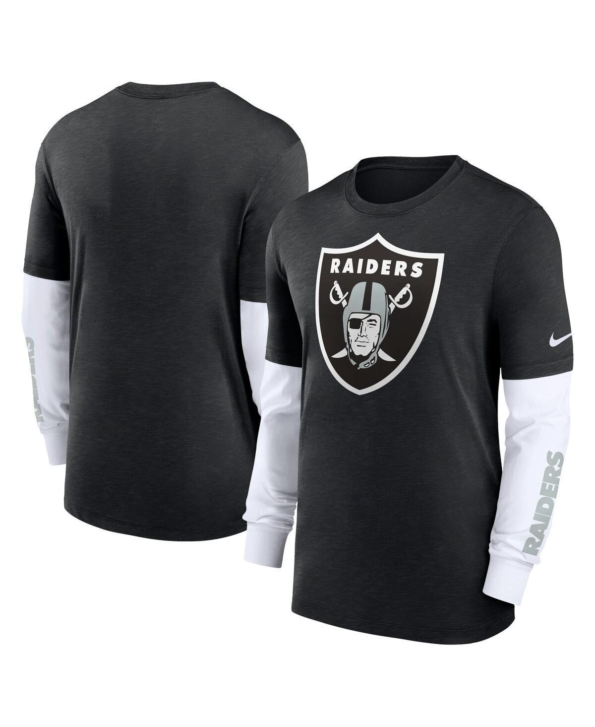 Mens Nike Heather Black Las Vegas Raiders Slub Fashion Long Sleeve T-shirt Product Image