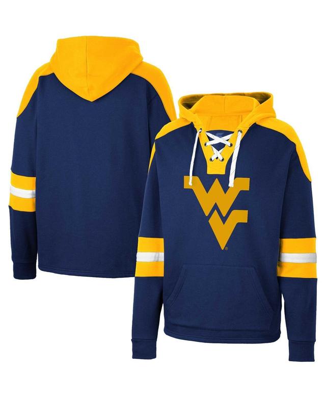 Mens Colosseum West Virginia Mountaineers Lace-Up 4.0 Pullover Hoodie Blue Product Image