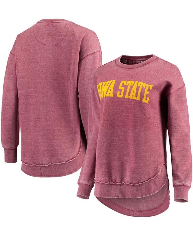 Womens Cardinal Iowa State Cyclones Vintage-Like Wash Pullover Sweatshirt Product Image