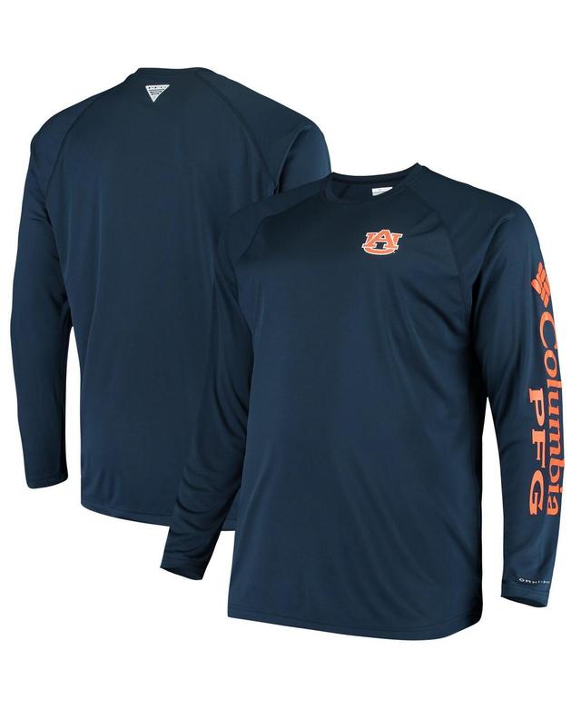 Mens Columbia Navy Auburn Tigers Big & Tall Terminal Tackle Long Sleeve Omni-Shade T-shirt Product Image