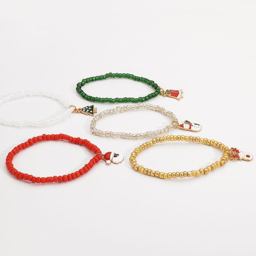 Set of 5: Christmas Beaded Bracelet Product Image