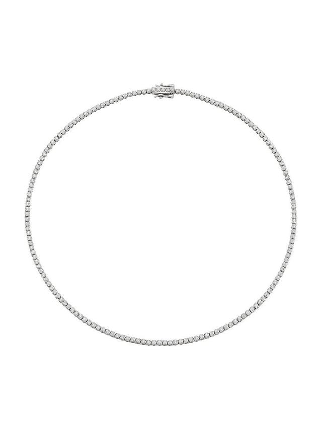 Womens 14K White Gold & 4.25 TCW Diamond Tennis Necklace/16 Product Image