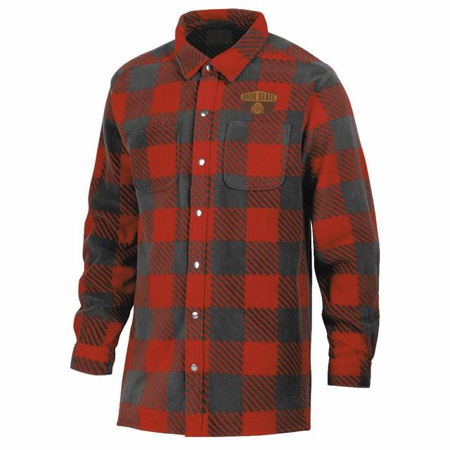 NCAA Ohio State Buckeyes Mens Buffalo Checkered Shacket Product Image