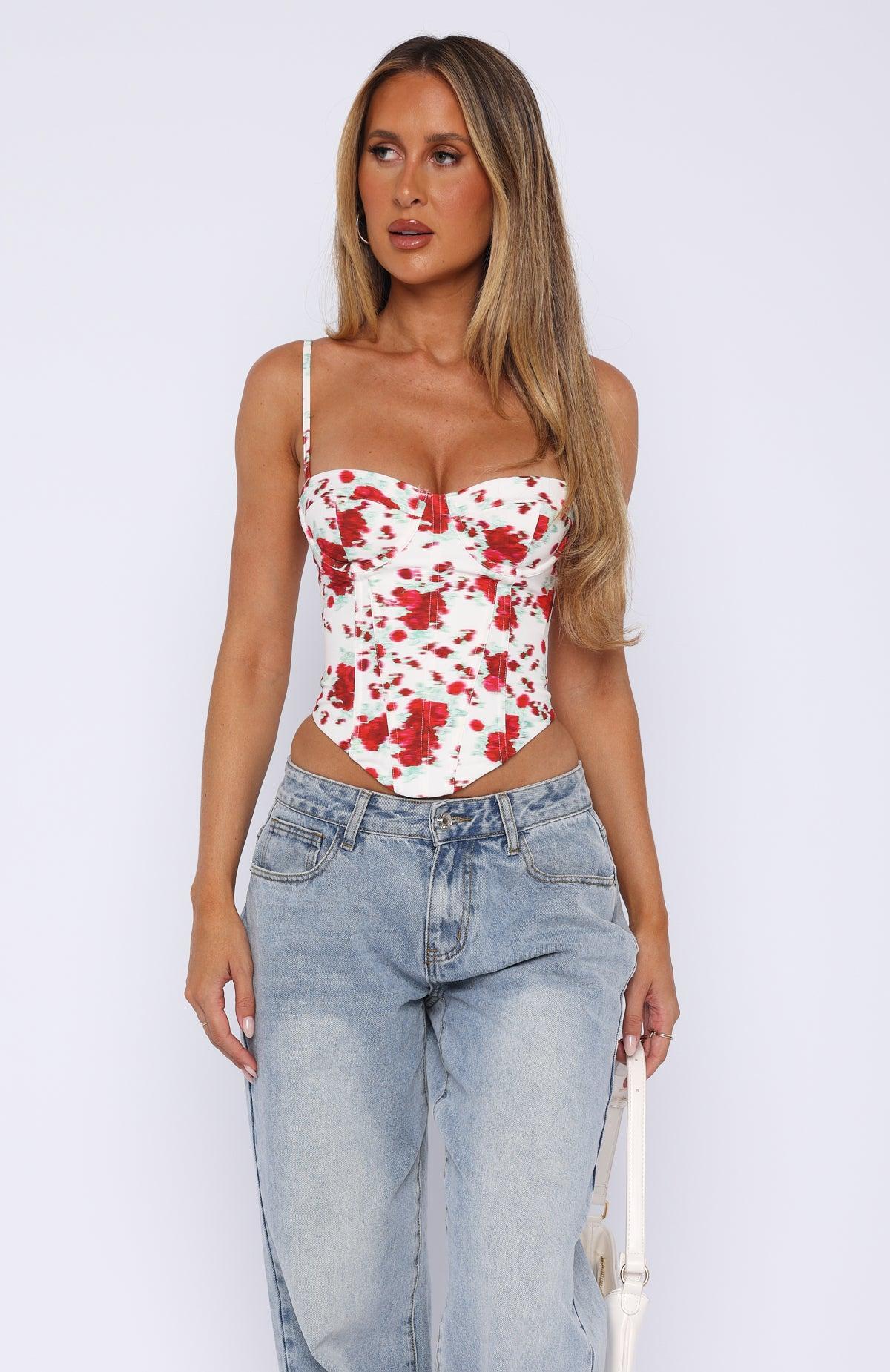 Sugar Rush Bustier Crimson Blossom Product Image