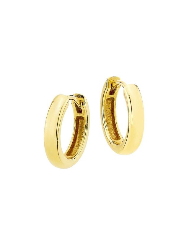 Womens 14K Yellow Gold Chubby Huggie Hoop Earrings Product Image