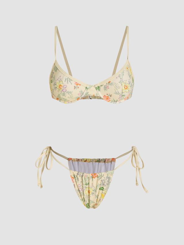 Floral Underwire Bikini Swimsuit Product Image