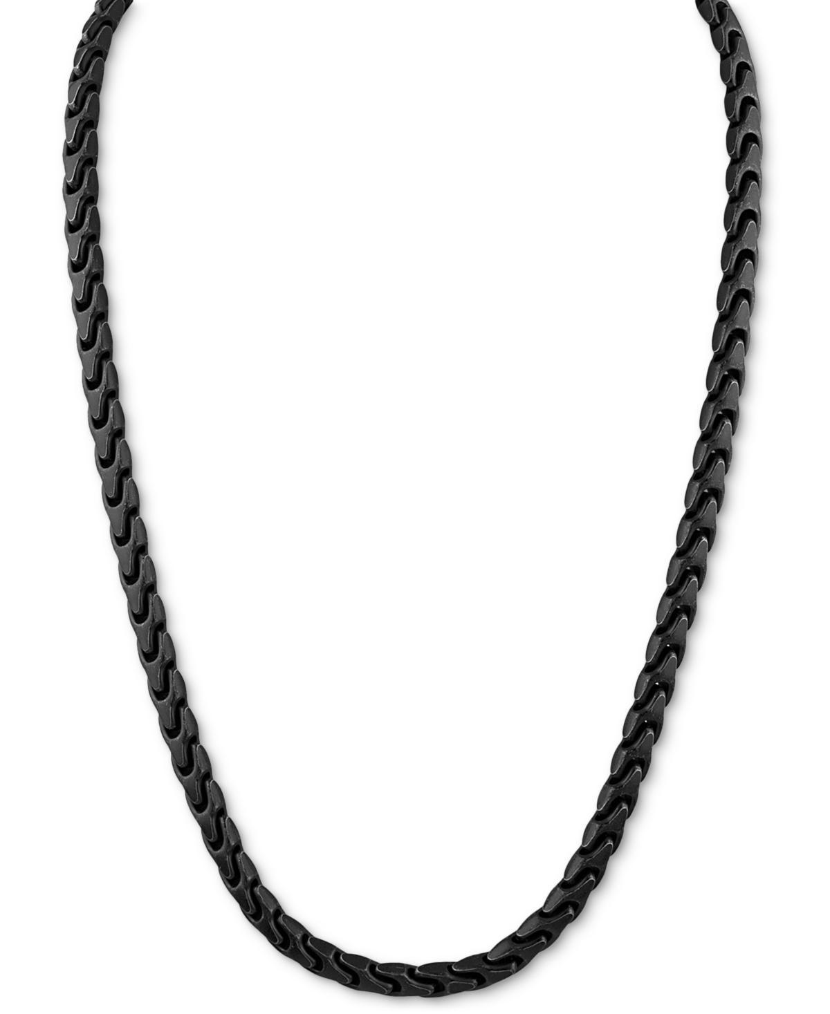 Bulova Mens Link Chain 22 Necklace in Black-Plated Stainless Steel Product Image