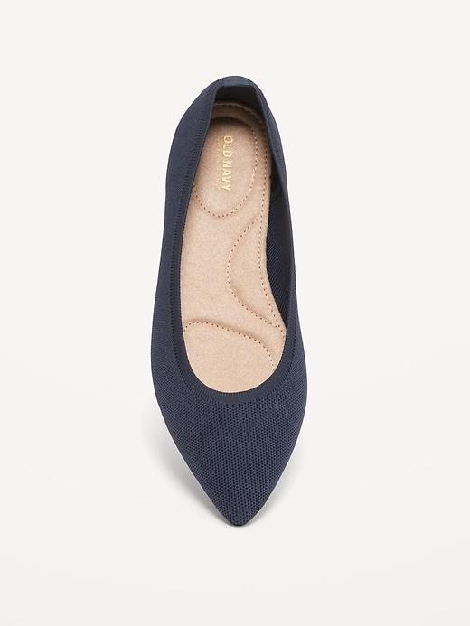 Soft-Knit Pointed-Toe Ballet Flats Product Image