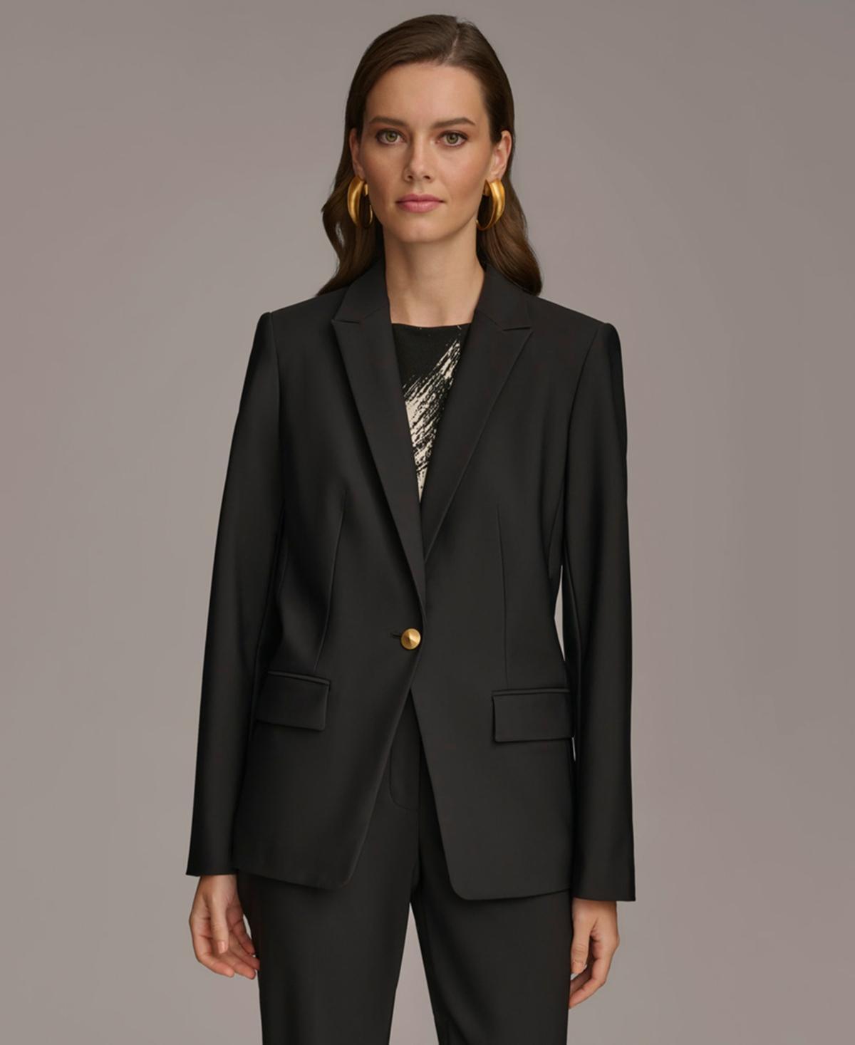 Donna Karan Womens One Button Blazer Product Image