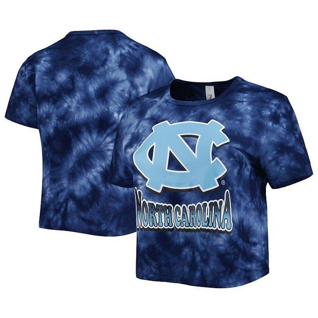 Womens ZooZatz North Carolina Tar Heels Cloud-Dye Cropped T-Shirt Blue Product Image