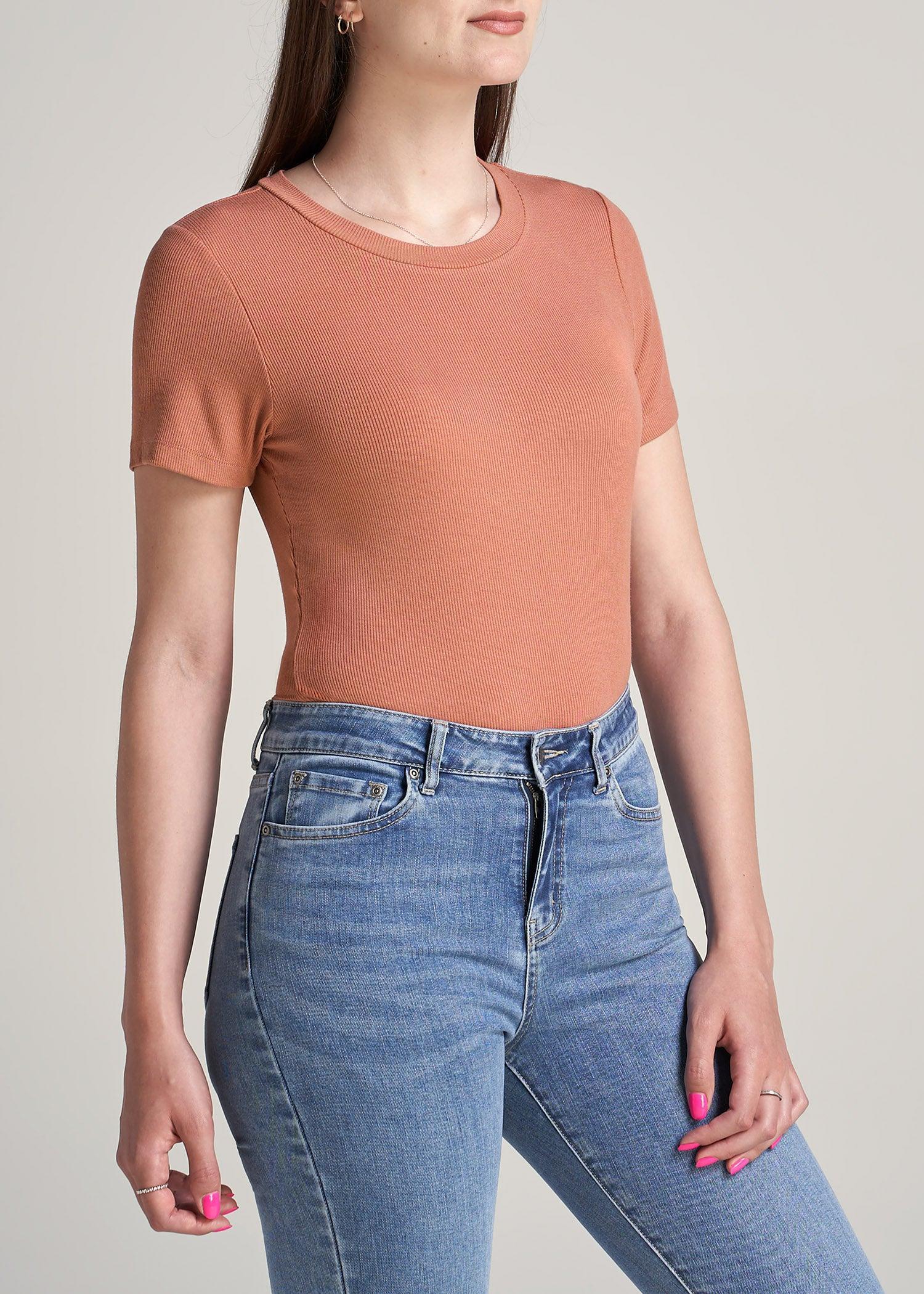 FITTED Ribbed Tee in Clay Sunrise - Women's Tall T-Shirts Product Image