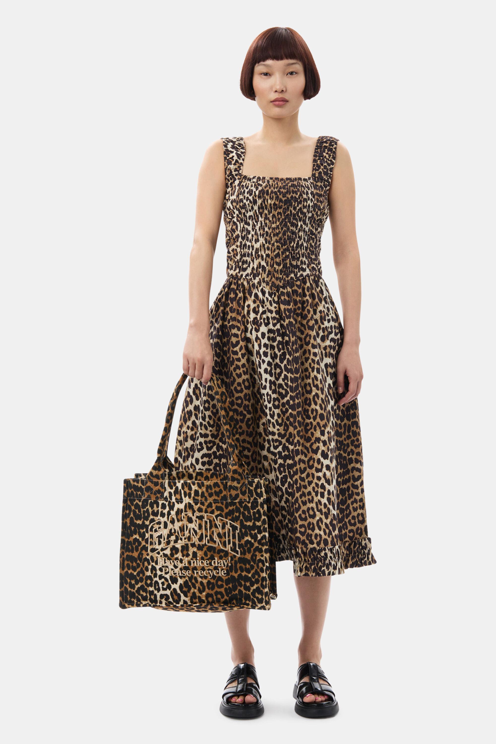 Leopard-Print Canvas Tote Bag Product Image