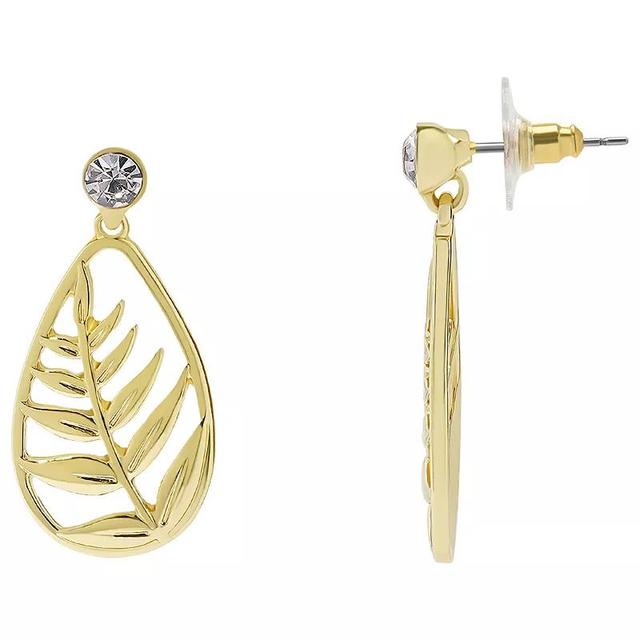 LC Lauren Conrad Gold Tone Palm Leaf Teardrop Earrings, Womens, None Product Image