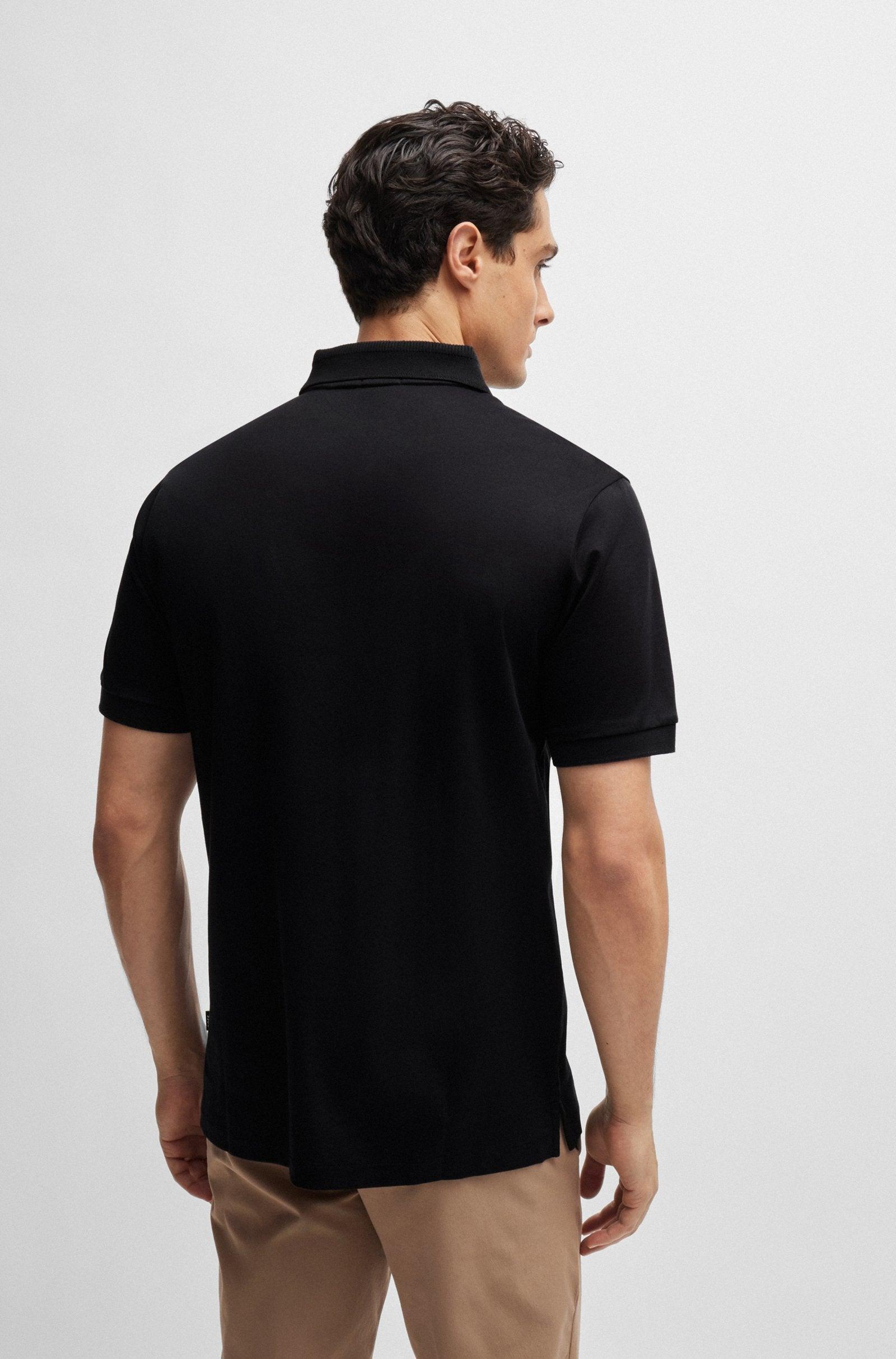 Boss Mercerized Cotton Slim-Fit Polo shirt with Zip neck Male Product Image