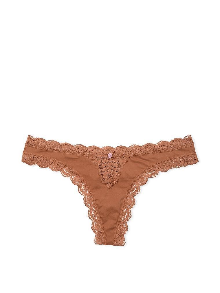 Lace-Trim Thong Panty Product Image