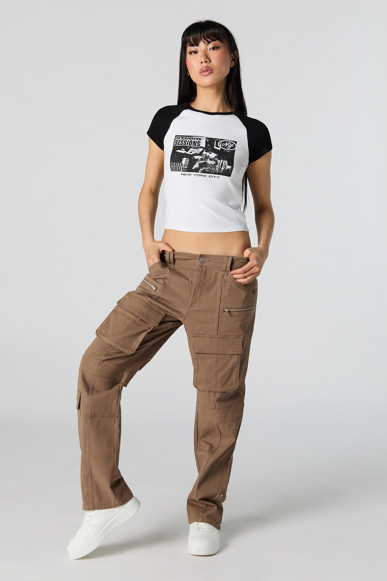 Zipper Hem Straight Leg Cargo Pant Female Product Image