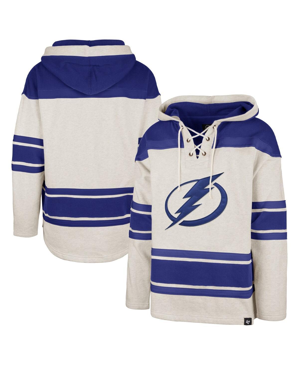 Mens 47 Oatmeal Tampa Bay Lightning Rockaway Lace-Up Pullover Hoodie Product Image