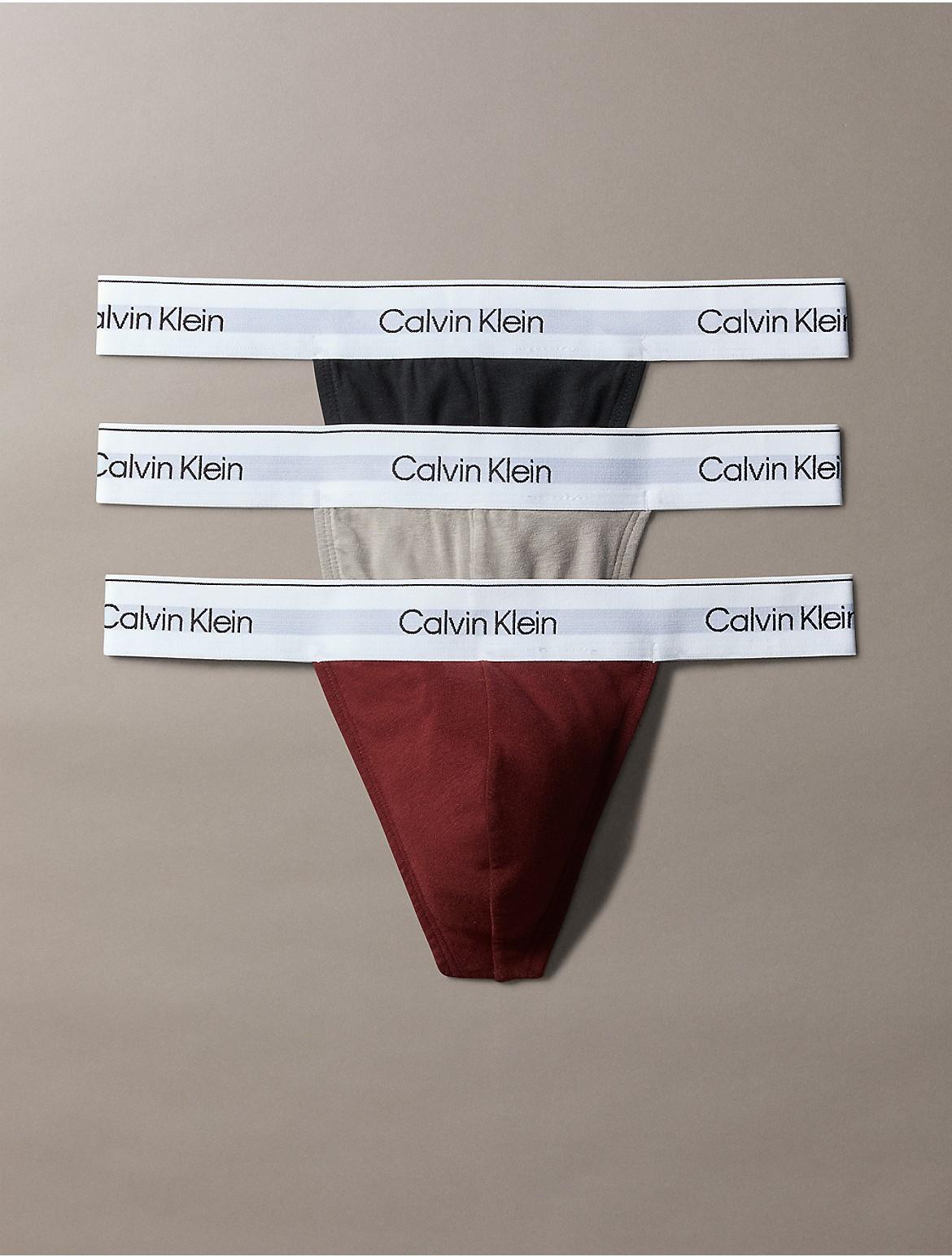 Calvin Klein Mens Modern Cotton Stretch 3-Pack Thong - Multi - XL Product Image