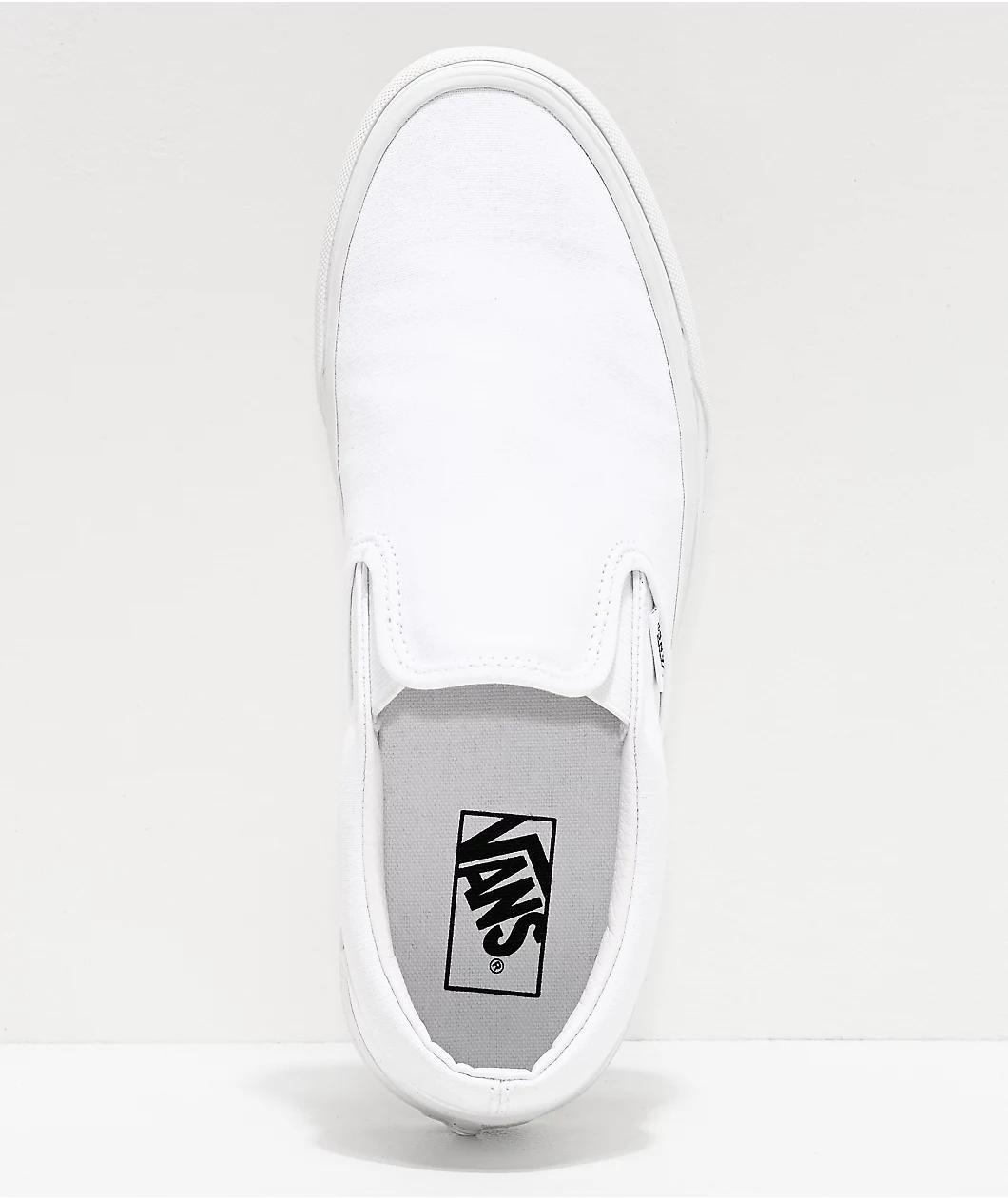 Vans Slip-On Monochromatic True White Skate Shoes Product Image