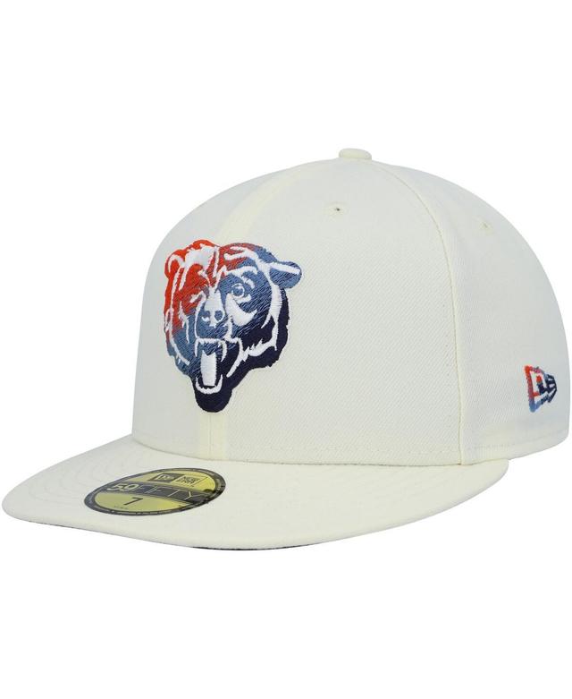 Mens New Era Cream Chicago Bears Chrome Dim 59FIFTY Fitted Hat Product Image