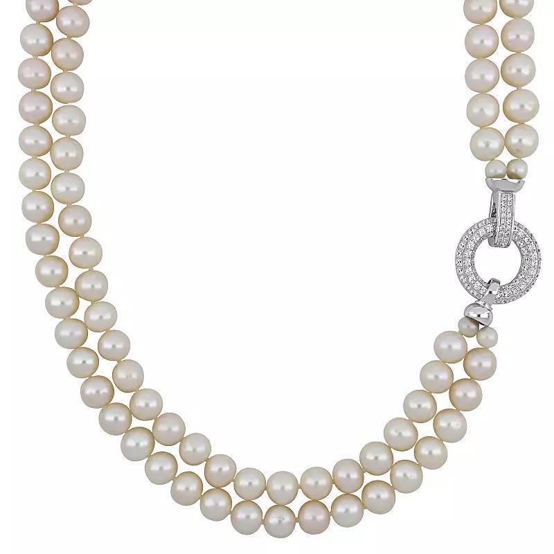 Stella Grace Freshwater Cultured Pearl 2-Strand Necklace, Womens Sterling Silver Product Image