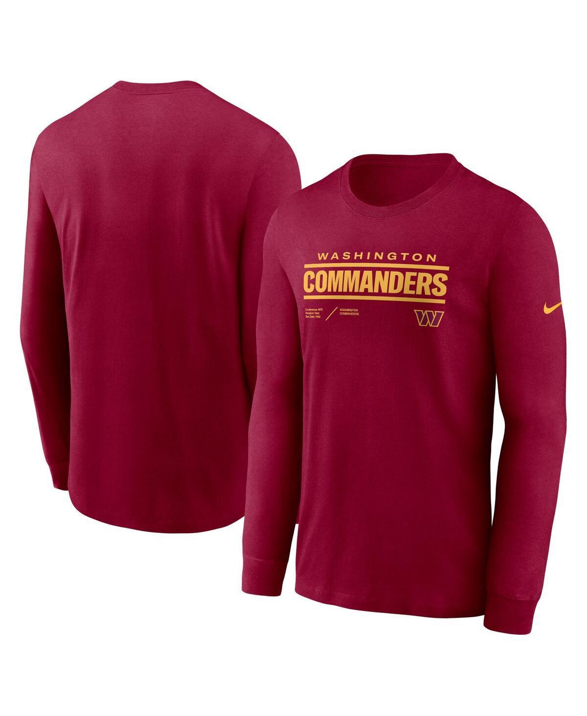 Mens Nike Burgundy Washington Commanders Infograph Lock Up Performance Long Sleeve T-shirt Product Image