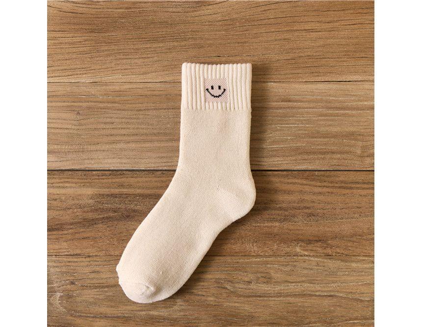 Smiley Face Applique Crew Socks / Set Product Image