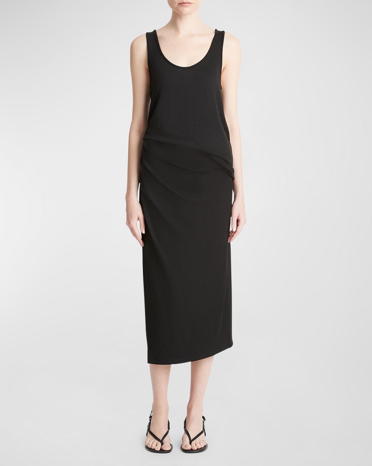 Womens Side Draped Jersey Midi-Skirt Product Image