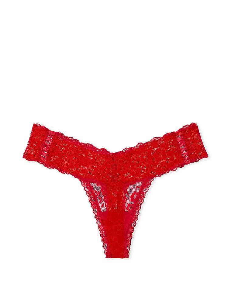 Lace-Up Lace Thong Panty Product Image