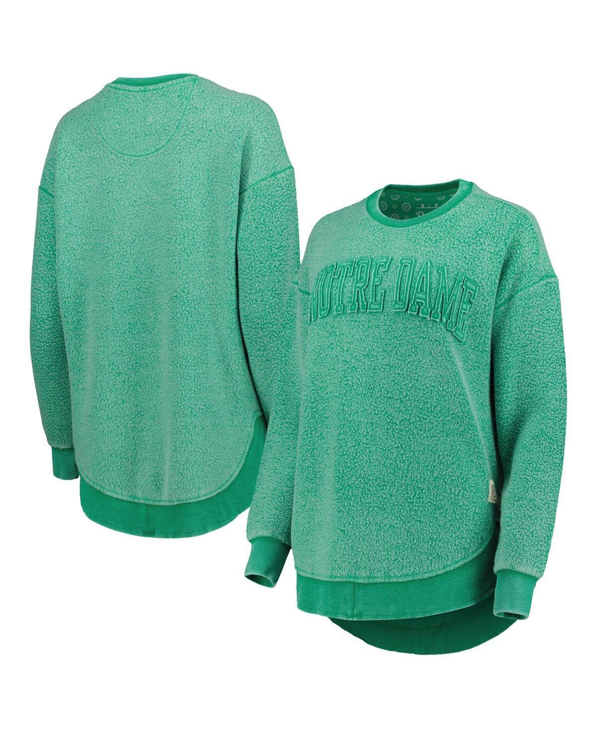 Womens Pressbox Green Notre Dame Fighting Irish Ponchoville Pullover Sweatshirt Product Image