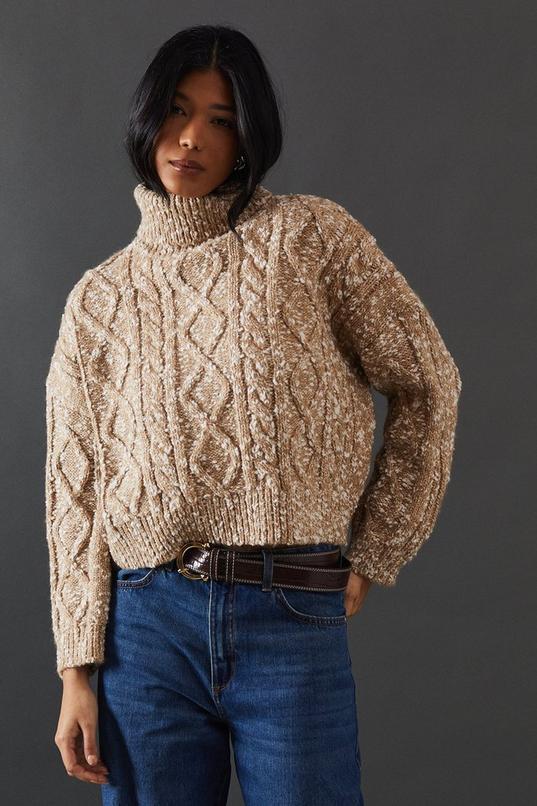 Cable Knit Roll Neck Jumper  Product Image