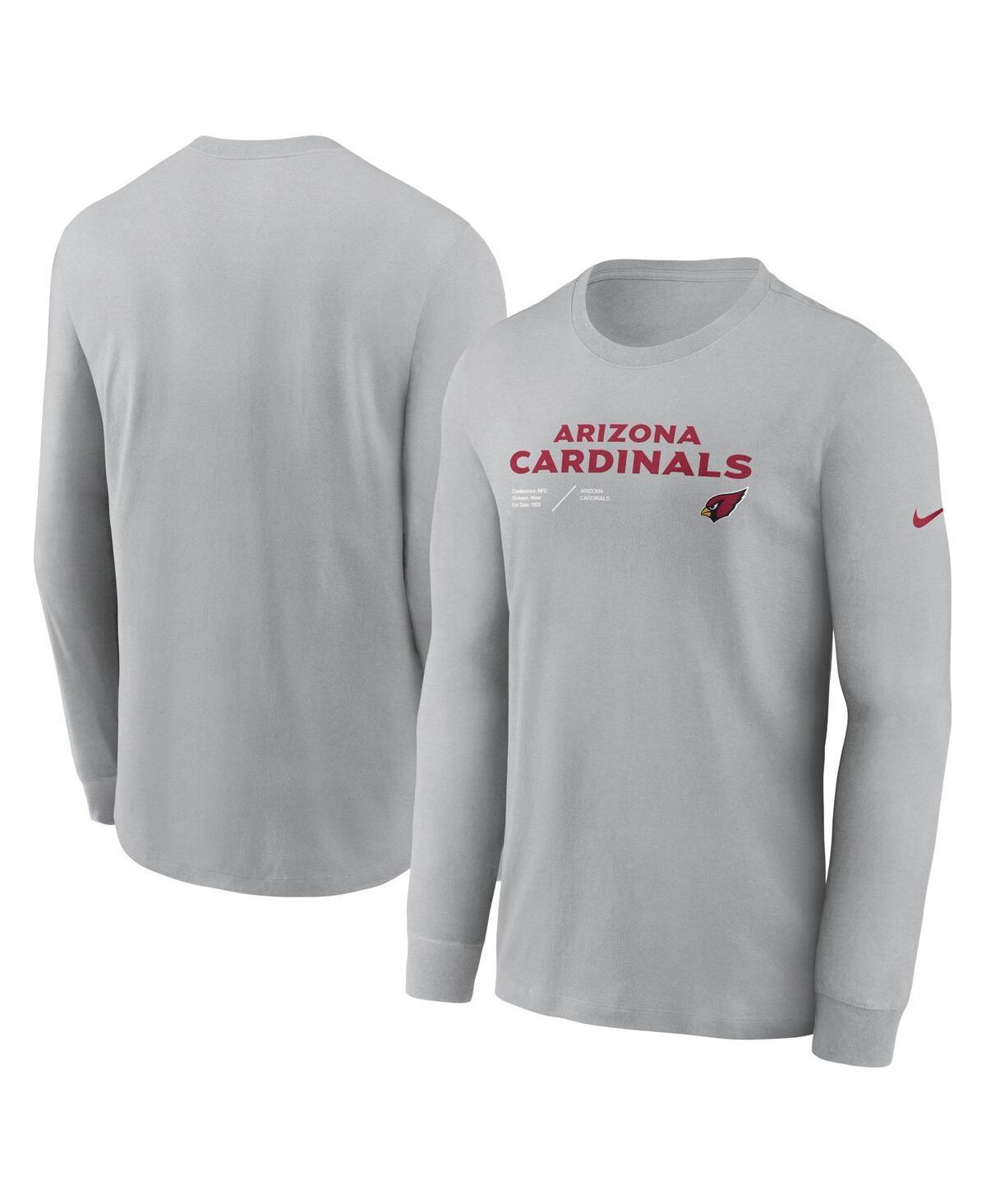 Mens Nike Gray Arizona Cardinals Sideline Infograph Lock Up Performance Long Sleeve T-shirt Product Image