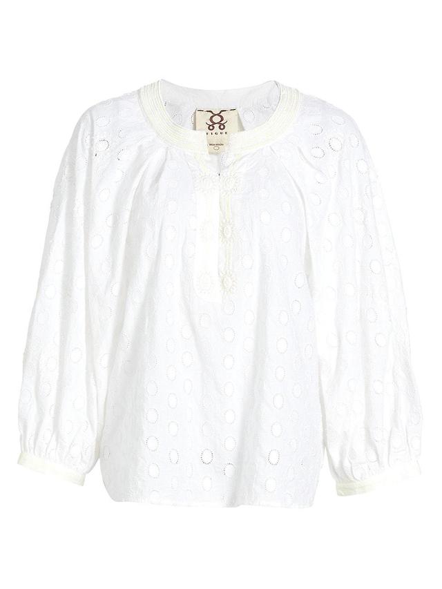 Womens Cristina Embroidered Cotton Blouse Product Image