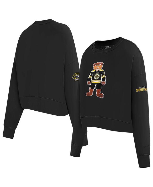 Womens Pro Standard Black Boston Bruins Mascot Crewneck Pullover Sweatshirt Product Image